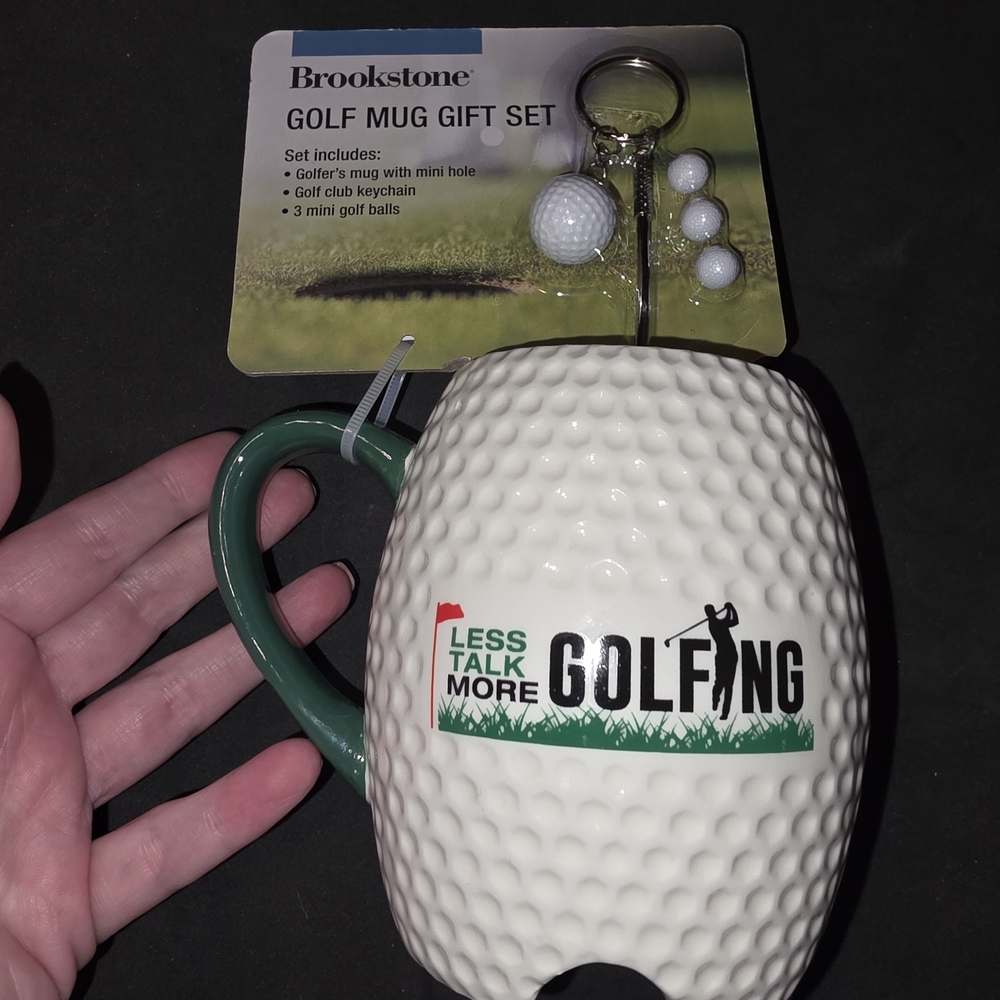 Brookstone Golf Mug Set with Green Handle